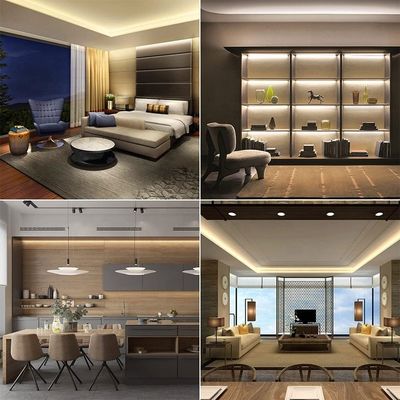Énergie économe 608 LED FOB COB Flexible LED Strip Light avec tension d'entrée DC 12V 24V