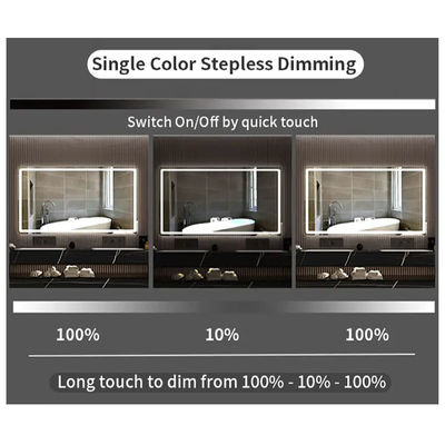Commutateur tactile de miroir de salle de bain intelligent de 73*47*13 mm avec tension de sortie DC12V et lumière LED
