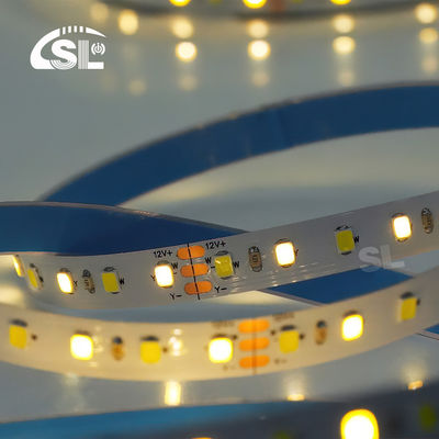 120 leds CCT LED Strip Light 2700k-6500k 5/10M/Roll 12/24V DC Voltage d'entrée DC 24V