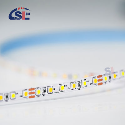 Décoration intérieure Haute luminosité 12v24v 10mm 120leds 3000K-6500K CCT Flexible à double couleur COB Led Strip Light