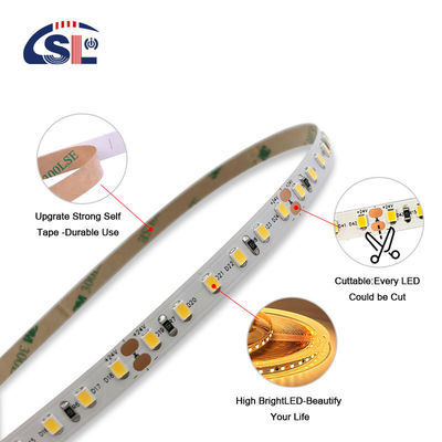 IP20 2835 SMD Une seule couleur LED Strip Light 120 Led 12V 24V 8W Basse tension 3M pour miroir