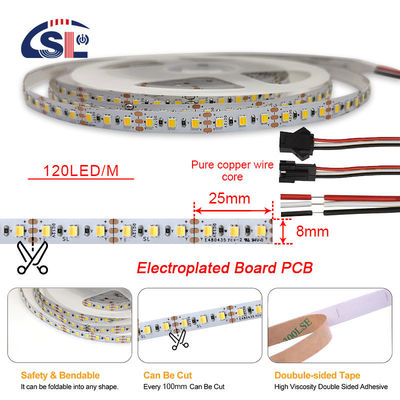 2835 CCT bande LED 120Leds/m Double couleur blanche réglable à température flexible