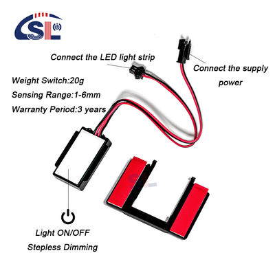Commutateur tactile à capteur éclairé à clef unique pour miroir de maquillage LED 12V 5A dans la salle de bain