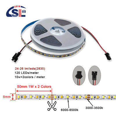 4000K CCT 8mm Largeur LED Flexible Strip Light 12V 120leds / m pour une solution d'éclairage à domicile