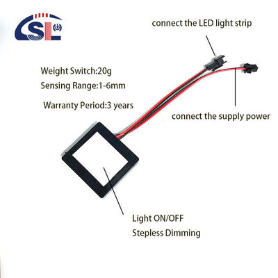 Commutateur à écran tactile 60W à LED à trois couleurs pour miroir de salle de bain personnalisé