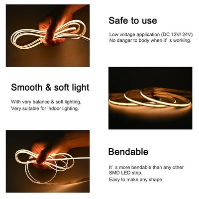bande lumineuse imperméable à l'eau COB 320Ds 8mm Ra 85 pour miroirs intelligents ou pour l'embellissement de la maison