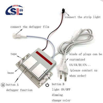 Source lumineuse LED 12V Commutateur intégré de miroir de salle de bain 1N1NC Combinaison 1A Courant maximal