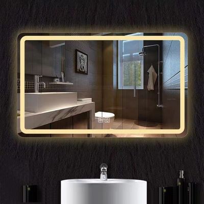 Décoration de salle de bain hôtel maison Grands miroirs de salle de bain ovales avec écran tactile et lumières LED