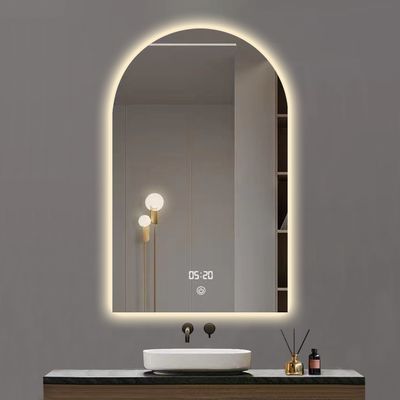 Décoration de salle de bain de maison d'hôtel Design moderne écran tactile miroir intelligent avec lumières LED et commutateur de capteur
