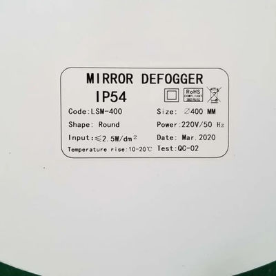 Film de chauffage PET anti-brouillard pour miroir d'hôtel avec taille ronde réglable et puissance de sortie de 12w
