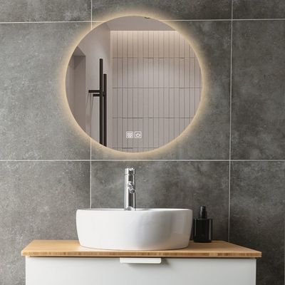 Rétroviseur LED de salle de bain à grand capteur avec écran tactile et conception sans brouillard