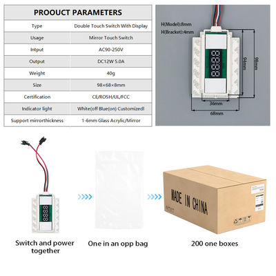 Taille du produit 149*49*10mm Commutateur de gradation tactile intelligent multifonctionnel pour la vie moderne