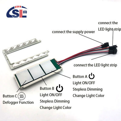 60W 5A DC12V mono couleur double capteur tactile Commutateur pour LED inducteur radar miroir