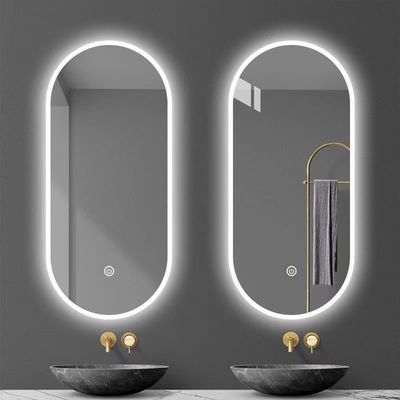 Lentilles en argent Matériel contrôle tactile Led Vente au détail Miroir de salle de bain pour la maison