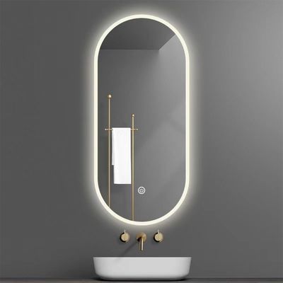 Lentilles en argent Matériel contrôle tactile Led Vente au détail Miroir de salle de bain pour la maison