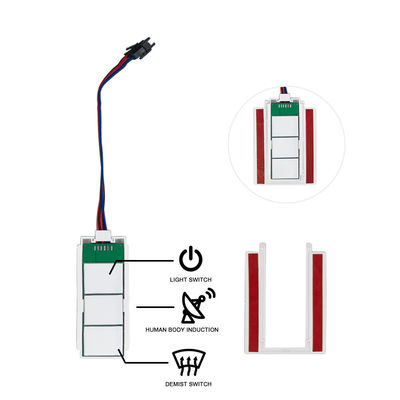 12V/24V 5A 60W/120W personnalisable Rader PIR Capteur de mouvement Commutateur lumineux LED Source lumineuse 1NO/1NC Commutateur combiné salle de bain