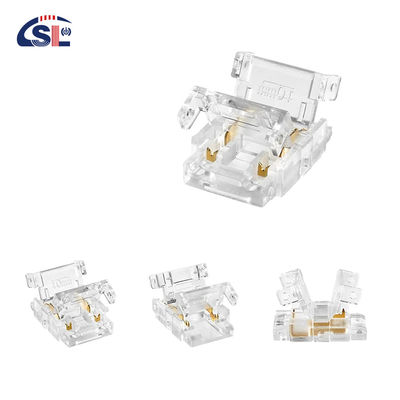 Connecteur à bande LED à 4 broches de 10 mm, boucle cristalline, adaptateur de borne sans soudure