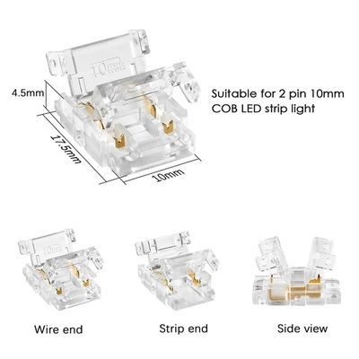 Connecteurs à bande LED IP20 COB étanches à l'eau pour bandes en plastique en forme de L de 8 mm à 10 mm