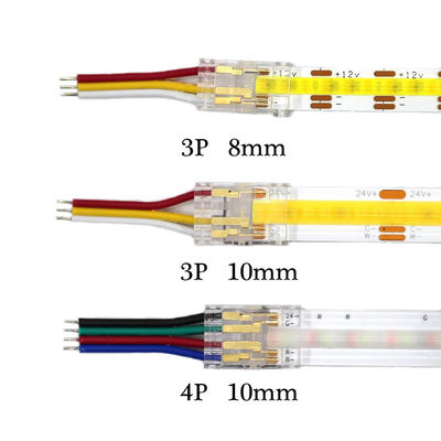 Connecteurs à bande LED IP20 COB étanches à l'eau pour bandes en plastique en forme de L de 8 mm à 10 mm
