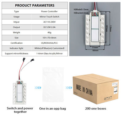 Défonceur à LED monocouleur de 36 W avec commutateur tactile à double touche DC12V/5A