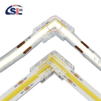 Connecteur à bande LED de 5 mm 8 mm 10 mm en forme de L à double extrémité à extrémité unique transparente réutilisable IP20