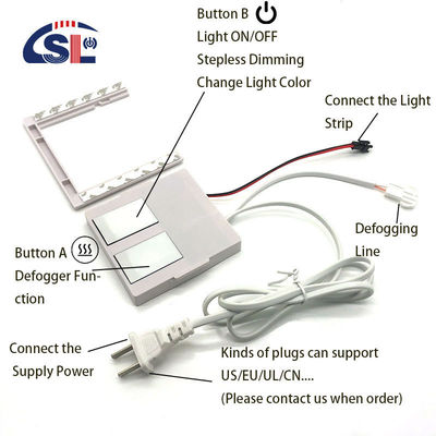 Capteur d'obscurcissement à double toucher à LED intelligent de 24 W avec alimentation intégrée pour le contrôle et le débrouillement en une ou trois couleurs