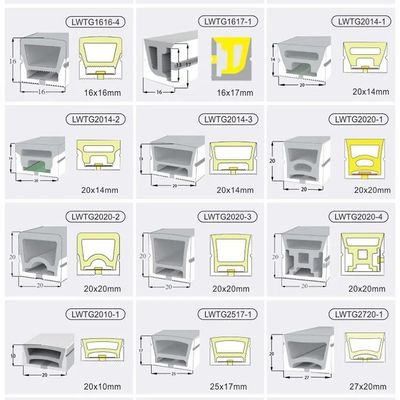 3- Flexible étanche à l'eau Silicium extérieur Led Flex Neon Tube Couverture de corde Light Strip Tube Pour Neon Led Strip Light
