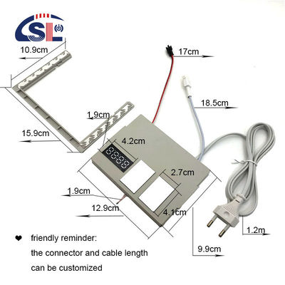 DC12V 5A 60W Capteur tactile monocouleur Commutateur LED Touch miroir avec affichage de température du temps