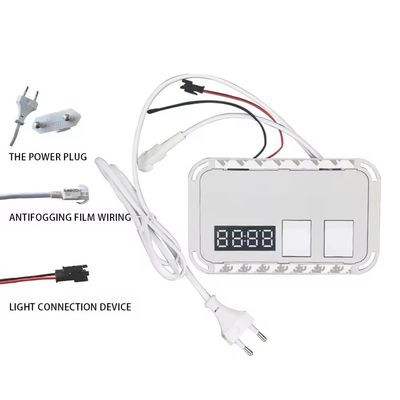 DC12V 5A 60W Capteur tactile monocouleur Commutateur LED Touch miroir avec affichage de température du temps