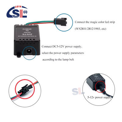 Contrôleur de musique à bande LED avec une distance de télécommande de 10 m et un circuit symphonique
