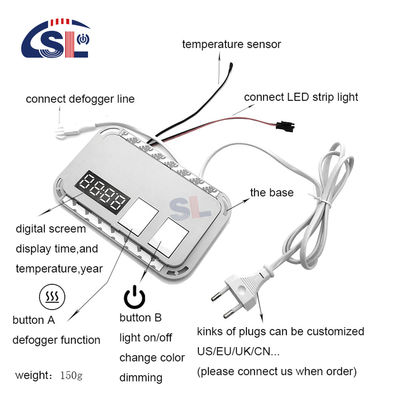 Commutateur tactile à double bouton intelligent avec temps et température Voltage de sortie DC12V