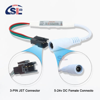 Contrôleur DC/USB pour WS2812B WS2811 RGB LED Pixels Sortie de bande lumineuse 3Pin 5V-24V
