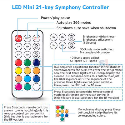 Contrôleur DC/USB pour WS2812B WS2811 RGB LED Pixels Sortie de bande lumineuse 3Pin 5V-24V