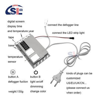 Voltage 90V 250VAC Commutateur à capteur tactile LED mono/trois couleurs 12W/24W/36W