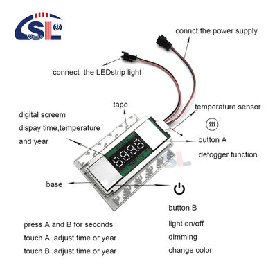 LED ON/OFF/Dimmer Function 12V 5A 60W Capteur tactile commutateur pour miroir de salle de bain