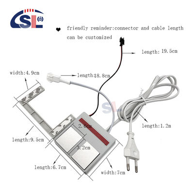 Commutateur de capteur tactile à doubles touches de 12 W pour débrouilleur de miroir de salle de bain Max. 1A