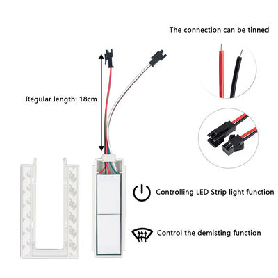 Smart LED On/Off Dimmer Function pour les vanités de salle de bain Miroir SL 12v 12W-60W Divisez deux boutons
