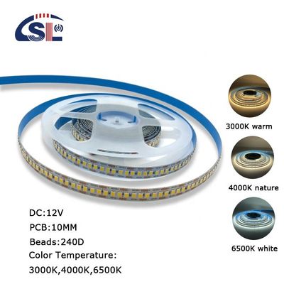 Facile à installer 240D 10mm 6500K Ra80 LED Light Strips pour les miroirs de salle de bains