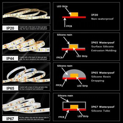 Facile à installer 240D 10mm 6500K Ra80 LED Light Strips pour les miroirs de salle de bains