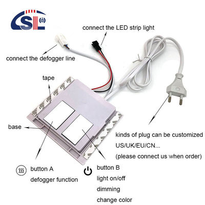 Commutateur de capteur tactile à deux boutons avec support facile d'installation DC12V personnalisé