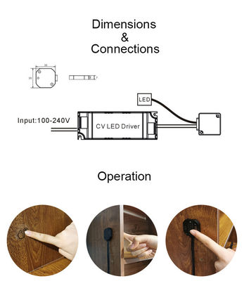 DC12V panneau en bois LED intelligent atténuateur à main tactile commutateur de balayage pour l'armoire DC12V sortie
