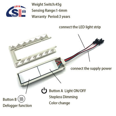 SL 12v Split Deux boutons Trois couleurs LED Smart Defogger Capteur de commutateur tactile 11,8cm*6,6cm*1,3cm