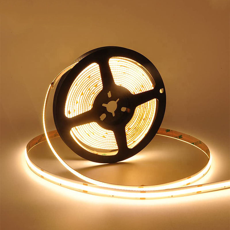 IP68 480Leds 3000K chaud et flexible COB LED Strip Light pour la cuisine salon téléviseur Armoire rétroéclairage haute luminosité