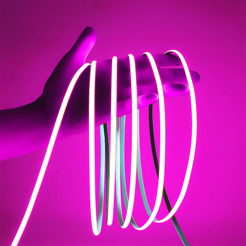 Personnalisation COB LED Strip Light IP20 8mm 12V24V 320leds rose pour l'intérieur et l'extérieur