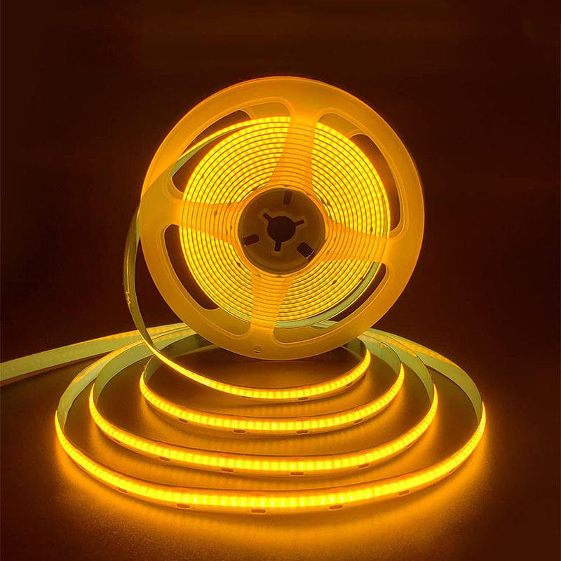 384 puces/m COB haute luminosité DC12V24V chaud 3000K LED Strip Light pour le meuble de rétroéclairage de télévision