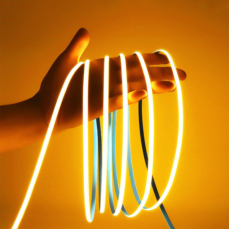 Lumière à bande LED dorée jaune flexible COB pour l'éclairage de cuisine de chambre d'hôtel