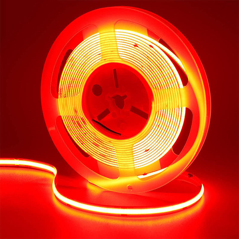 COB LED Strip Light IP20 8mm 12V24V 480leds rouge pour la décoration intérieure et extérieure