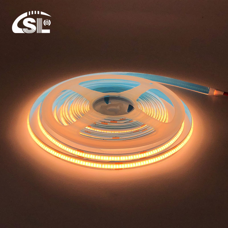 Éclairage à bande LED à COB étanche IP20/IP65 8mm 12V24V 320Leds 2700K Un centimètre de coupe 3-
