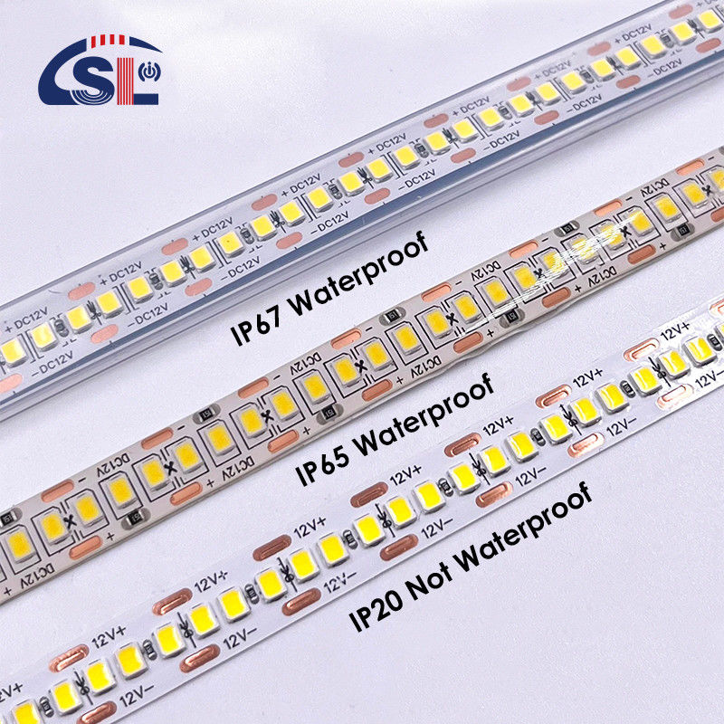 Lumières LED à bande LED à l'épreuve de l'eau SMD2835 240 leds 8mm 24v 12v 3000K 4000K 6500K IP67 IP65 IP20