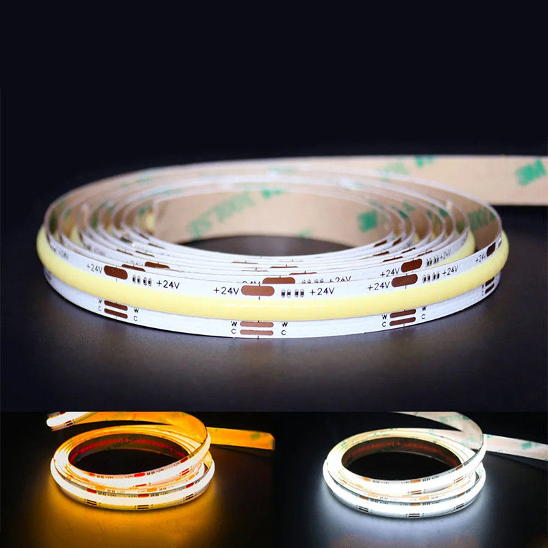 DC12V24V 8mm10mm 576leds 3000K 6500K CCT COB Led Strip Light pour le meuble de rétroéclairage de télévision